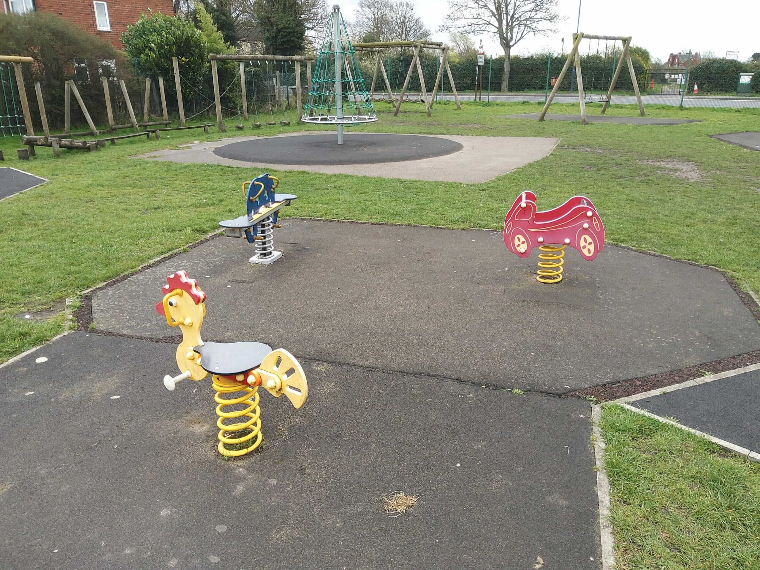 Bouncy play equipment at Flaxley Road