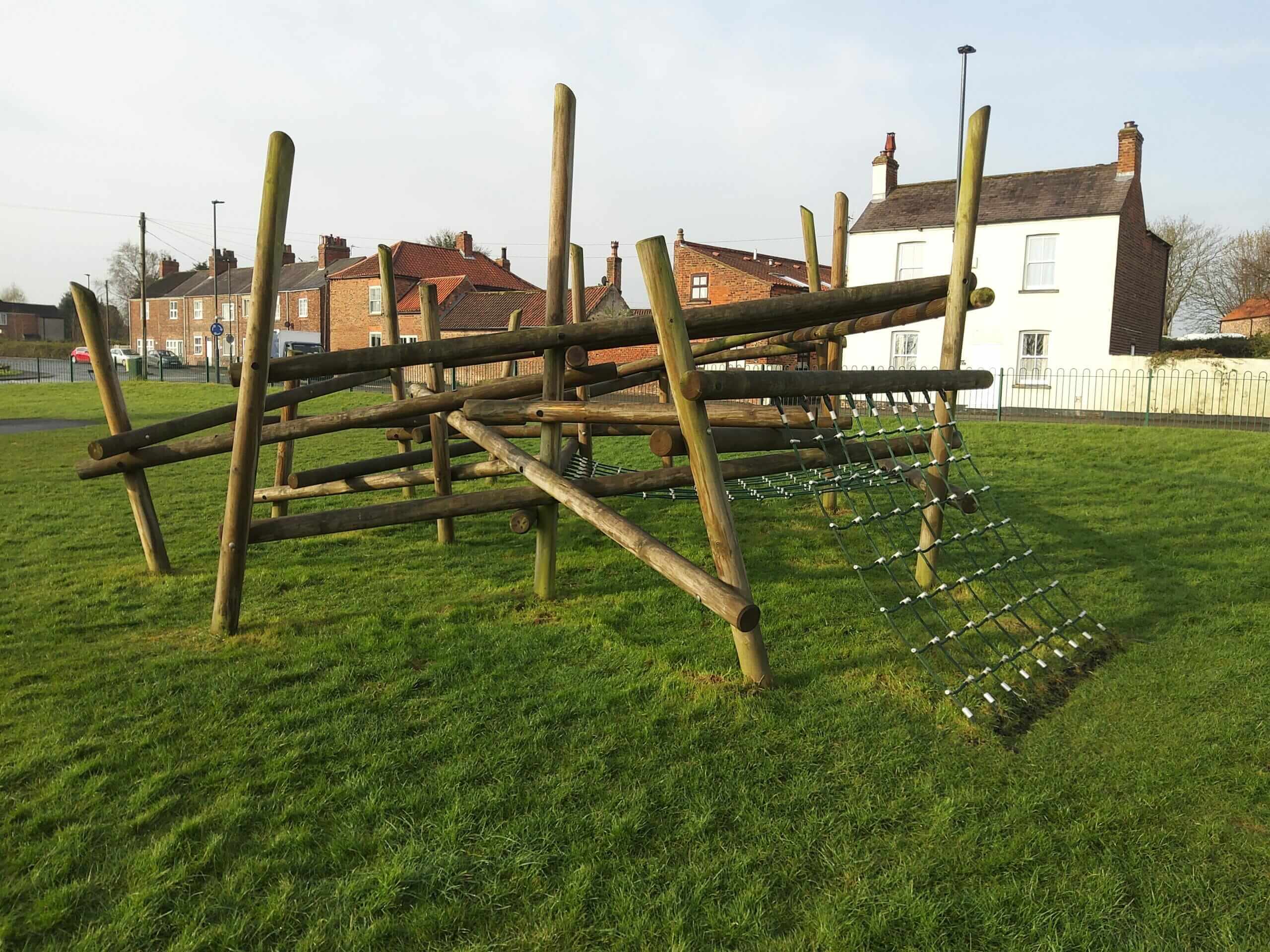 Wooden climbing frame