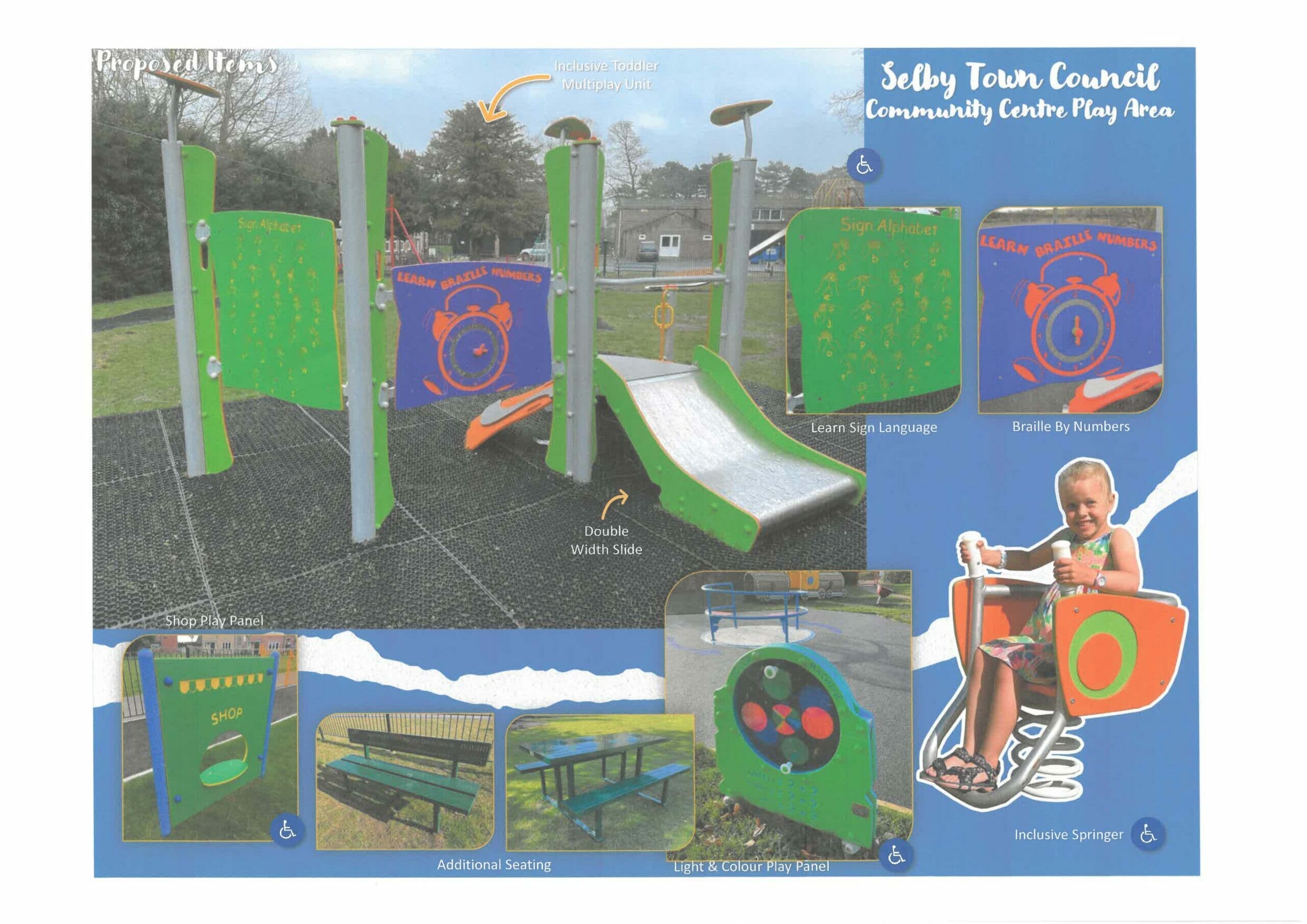 Poster of play equipment for consultation
