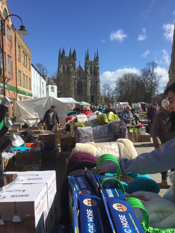 Weekly market stalls