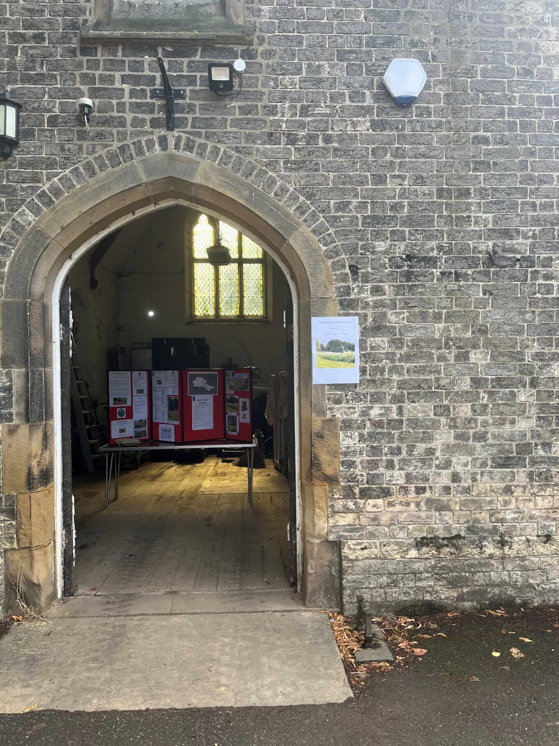 This photo shows the inside of the North chapel from the view through the doorway.