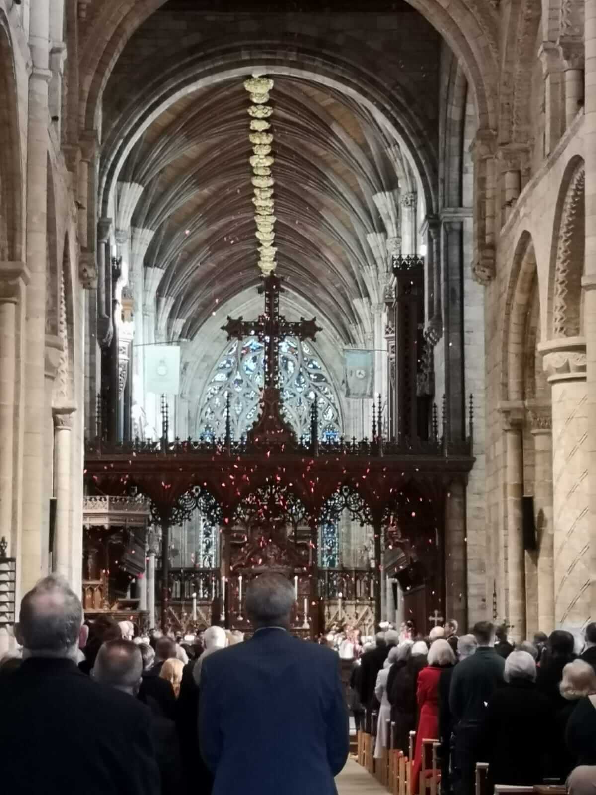 Poppy petals in Selby Abbey