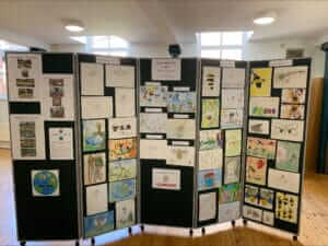 Display board showing Selby in Bloom winners